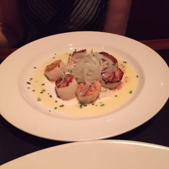 J. Gilbert's Wood-Fired Steaks & Seafood - Scallops with lobster risotto. - Steakhouses Near Me - Overland Park, Kansas J. Gilbert's Wood-Fired Steaks & Seafood - Scallops with lobster risotto. - Steakhouses Near Me - Overland Park, Kansas