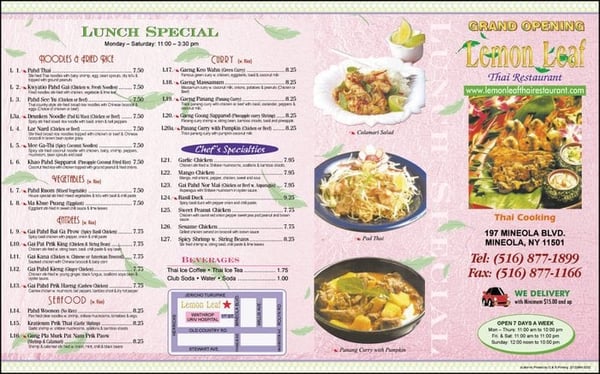 Menu photo 6 Lemon Leaf Thai Restaurant Mineola, NY