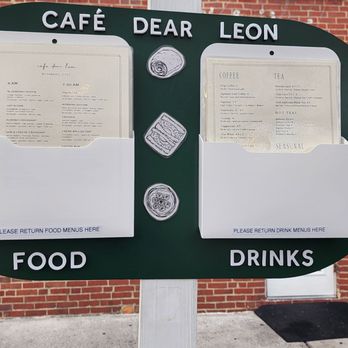 Café Dear Leon - Lamentated menus - Cafes Near Me - Baltimore, Maryland
