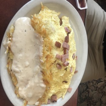 McCrae's Country Cafe - Ham and Cheese 12 Egg Omelet with Hashbrowns smothered in Country Gravy. - American Near Me - Gresham, Oregon McCrae's Country Cafe - Ham and Cheese 12 Egg Omelet with Hashbrowns smothered in Country Gravy. - American Near Me - Gresham, Oregon