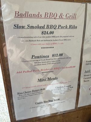 Menu photo 1 Badlands BBQ & Grill Longview, AB
