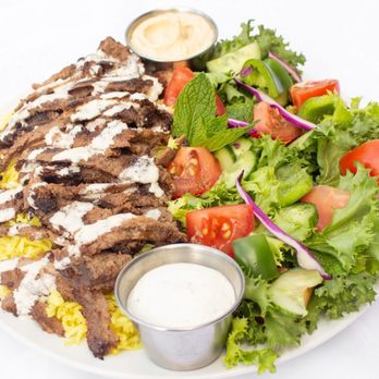 Donair Station - a plate of meat and vegetables - Mediterranean Near Me - Edmonton, Alberta