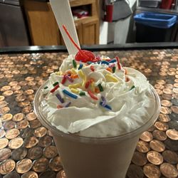 Mocha small shake with all the extras!