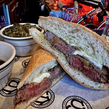 Uncle Jack's Steakhouse - Jack's Steak Sandwich  Creamed Spinach - Steakhouses Near Me - Bayside, New York