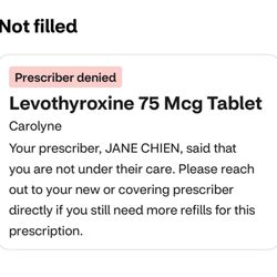 Jane W. Chien, MD - My prescription DENIAL from CVS