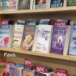 All my favs. Fun fact: Colleen Hoover named a character in It Starts With Us after me (page 7, Greta).