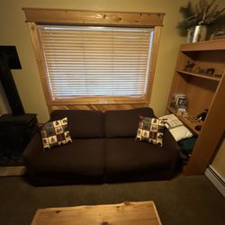 Updated pullout couch with queen memory foam mattress