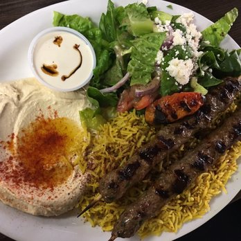 Green Corner Restaurant - Lamb Kifta with saffron rice and hummus. - Mediterranean Near Me - Mesa, Arizona Green Corner Restaurant - Lamb Kifta with saffron rice and hummus. - Mediterranean Near Me - Mesa, Arizona
