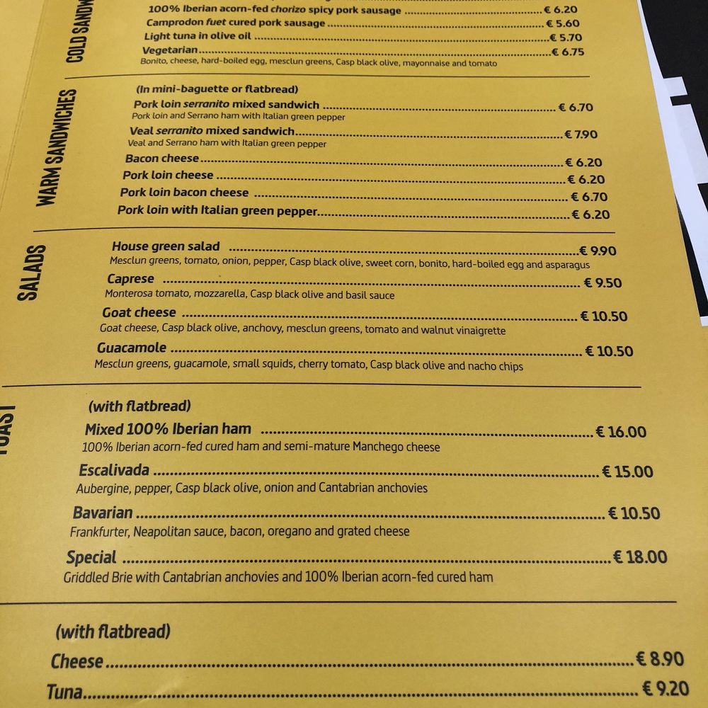 La Llimona - Menu - Spanish Near Me - Barcelona, B La Llimona - Menu - Spanish Near Me - Barcelona, B
