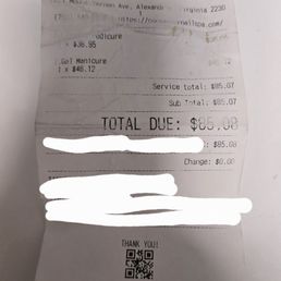 Was charged 38.95 for a pedicure, 46.12 for a gel manicure, the total equals: 85.07, why was my card charged, 85.08? Was charged 38.95 for a pedicure, 46.12 for a gel manicure, the total equals: 85.07, why was my card charged, 85.08?