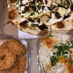 Family Mediterranean Pizza - Lamb Shawarma Pizza, Falafel Appetizer, Baba Ghanouj Appetizer