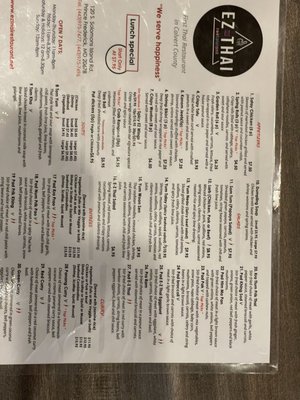 Menu photo 1 EZ Thai Prince Frederick, MD