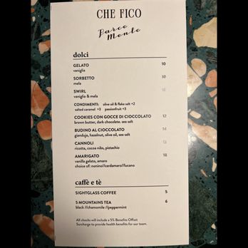 Che Fico Parco Menlo - Dessert menu changes often. - Italian Near Me - Menlo Park, California Che Fico Parco Menlo - Dessert menu changes often. - Italian Near Me - Menlo Park, California