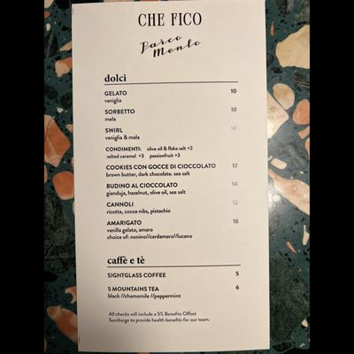 Menu photo 1 Che Fico Parco Menlo Menlo Park, CA Menu photo 1 Che Fico Parco Menlo Menlo Park, CA