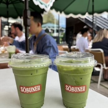Sobuneh - ice matcha latte with oat and sweetened with vanilla - Coffee & Tea Near Me - West Hollywood, California Sobuneh - ice matcha latte with oat and sweetened with vanilla - Coffee & Tea Near Me - West Hollywood, California