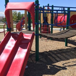 Midvale City Park - The front play area at midvale park, under the slide is trash and dog business in the play area