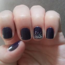 Whitby Shores Nail Salon & Spa - Last night's manicure....Sapphire in the Snow with a little added bling :)