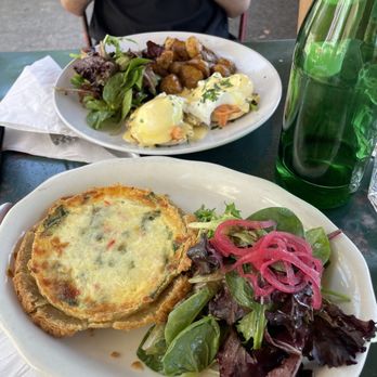 Le Paddock - quiche and poached eggs with gravlax - French Near Me - Brooklyn, New York