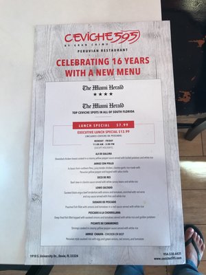 Menu photo 7 Ceviche 595 Davie, FL