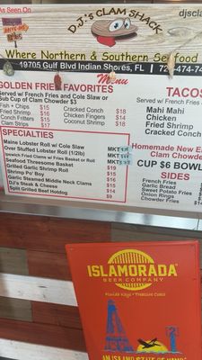 Menu photo 5 DJs Clam Shack Indian Shores, FL