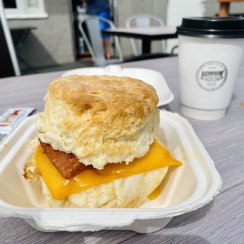 Beachin’ Biscuits - Biscuit with egg and sausage - Breakfast & Brunch Near Me - Pismo Beach, California Beachin’ Biscuits - Biscuit with egg and sausage - Breakfast & Brunch Near Me - Pismo Beach, California