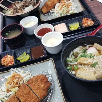 Miso - Pork katsu & fish cake udon combo Flounder katsu & bulgogi rice combo - Japanese Near Me - Annandale, Virginia