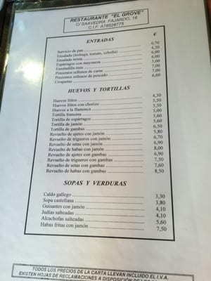 Menu photo 2 El Grove Madrid, M