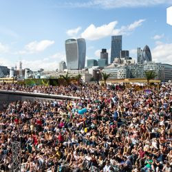 London Speaker Hire - Wimbledon by the Thames in the summer with equipment provided by London Speaker Hire.