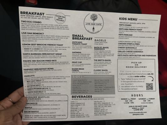 Menu photo 1 Live Oak Cafe Santa Barbara, CA Menu photo 1 Live Oak Cafe Santa Barbara, CA