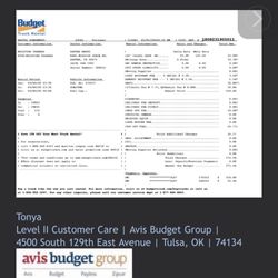 Budget Truck Rental - My invoice