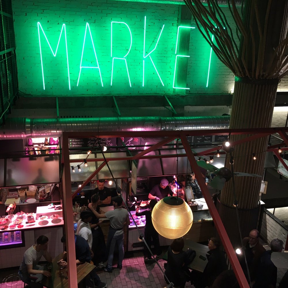 Mercado de San Ildefonso - View from the second floor. - Farmers Market Near Me - Madrid, M Mercado de San Ildefonso - View from the second floor. - Farmers Market Near Me - Madrid, M