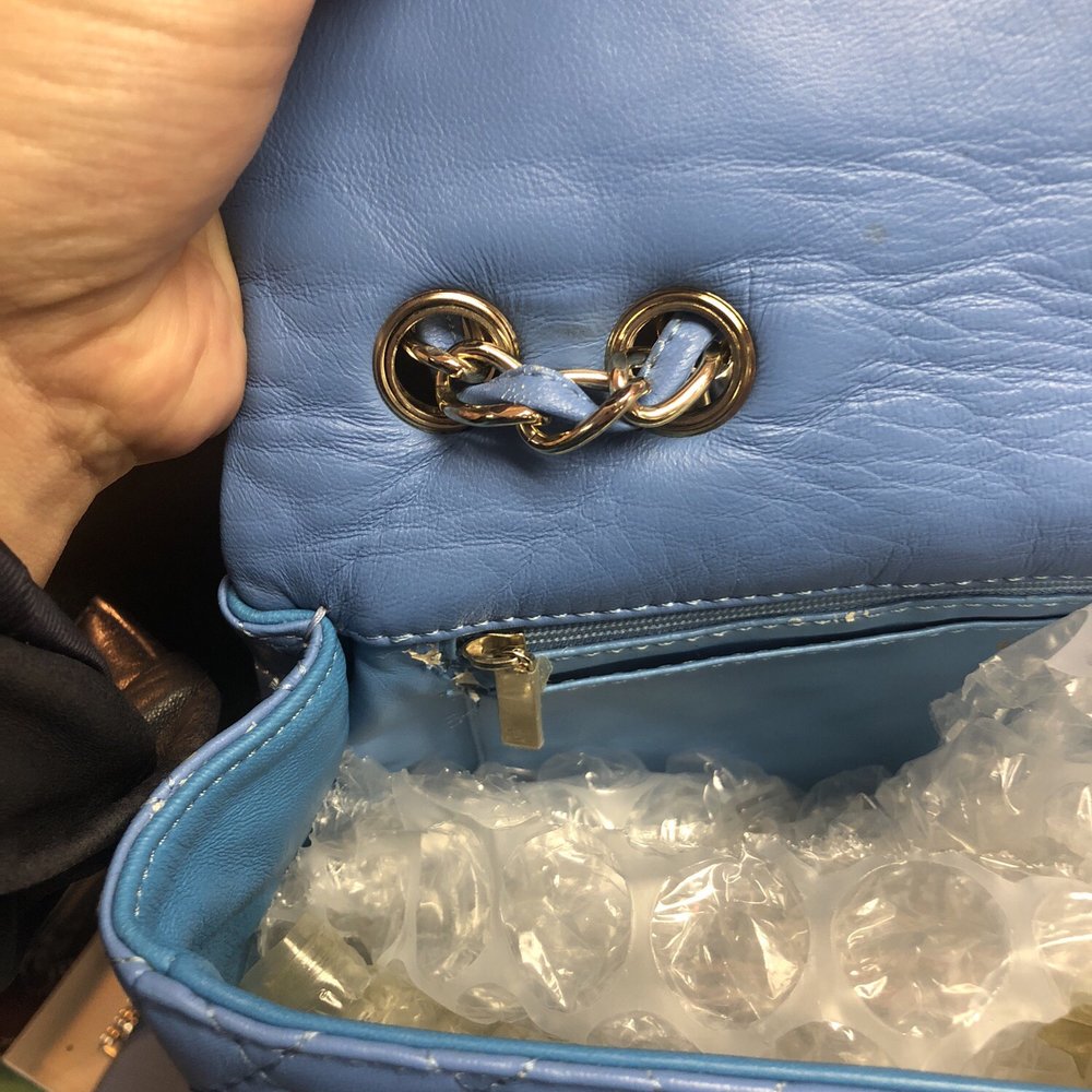 Designer Closet Consignment - Please note the peeling "leather" by the zipper and along the edge. - Women's Clothing Near Me - Chesapeake, Virginia
