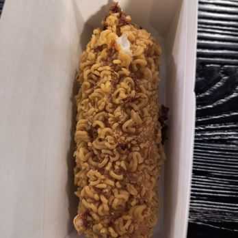 Goldmiss - Cheese 'dog' with ramyun - Donuts Near Me - East Rutherford, New Jersey Goldmiss - Cheese 'dog' with ramyun - Donuts Near Me - East Rutherford, New Jersey