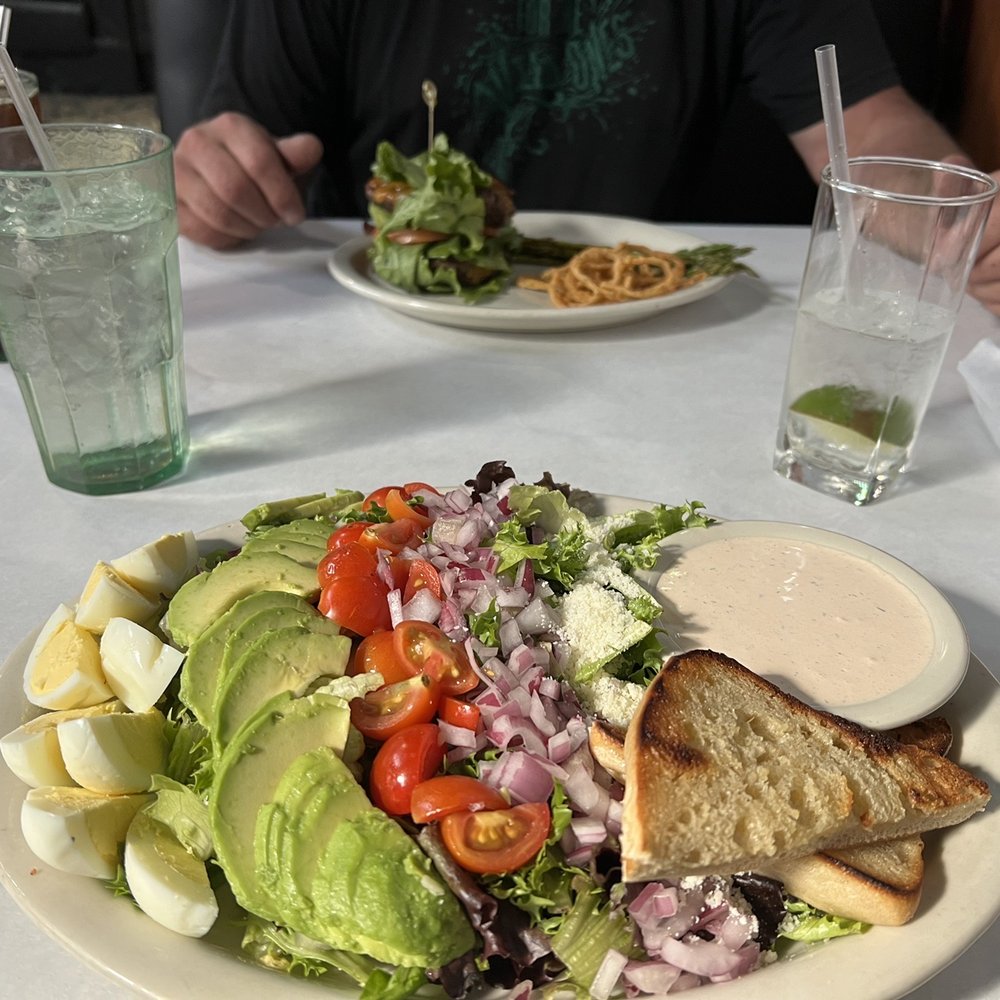 Backwoods - Southwest Cobb minus corn and beans, two part burger with lettuce. - American Near Me - Dublin, Texas