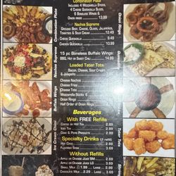 Virgs Restaurant - Starters and beverages menu