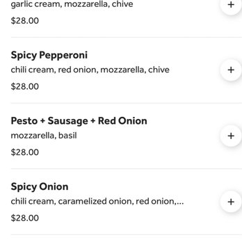 Butter Plus Cream Bakery - Pizza menu from their website - Bakeries Near Me - Los Alamitos, California
