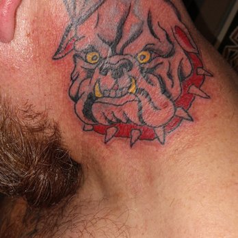 Good Times Tattoo - Bulldog cover up - Tattoo Near Me - Seattle, Washington Good Times Tattoo - Bulldog cover up - Tattoo Near Me - Seattle, Washington
