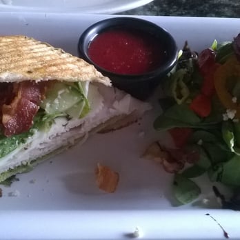 Mo & Hari's Italian Bistro - Half turkey-bacon sandwich with mini spinach salad - Wine Bars Near Me - Midlothian, Texas