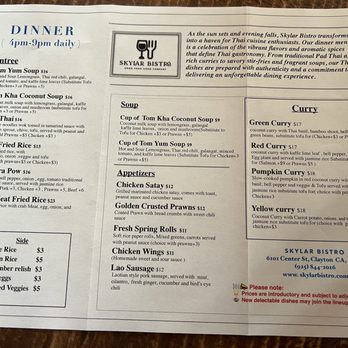 Skylar Bistro - Dinner menu - Breakfast & Brunch Near Me - Clayton, California Skylar Bistro - Dinner menu - Breakfast & Brunch Near Me - Clayton, California