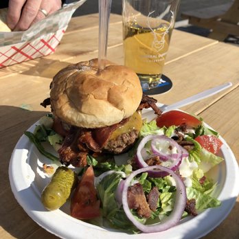 General Duffy’s Waterhole - Bacon cheeseburger from the Curbside Bacon food cart. Delicious! - Food Trucks Near Me - Redmond, Oregon