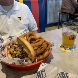 JB's, Severna Park - Phillie Cheesesteak and onion rings