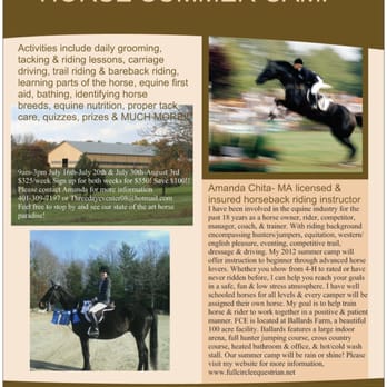 Full Circle Equestrian - 2012 Summer Camp Flyer - Horse Boarding Near Me Full Circle Equestrian - 2012 Summer Camp Flyer - Horse Boarding Near Me