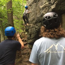 Blue Ridge Mountain Guides - Learning the Ropes on our Gym to Crag course.
