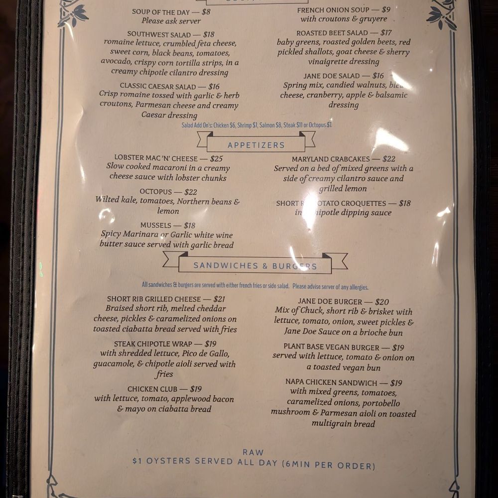 Jane Doe Lounge - Menu - Cocktail Bars Near Me - New York, New York Jane Doe Lounge - Menu - Cocktail Bars Near Me - New York, New York
