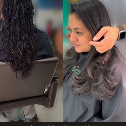 Ipanema Beauty & Spa - Before & after: curly to soft long layers + blowout by Ozeias