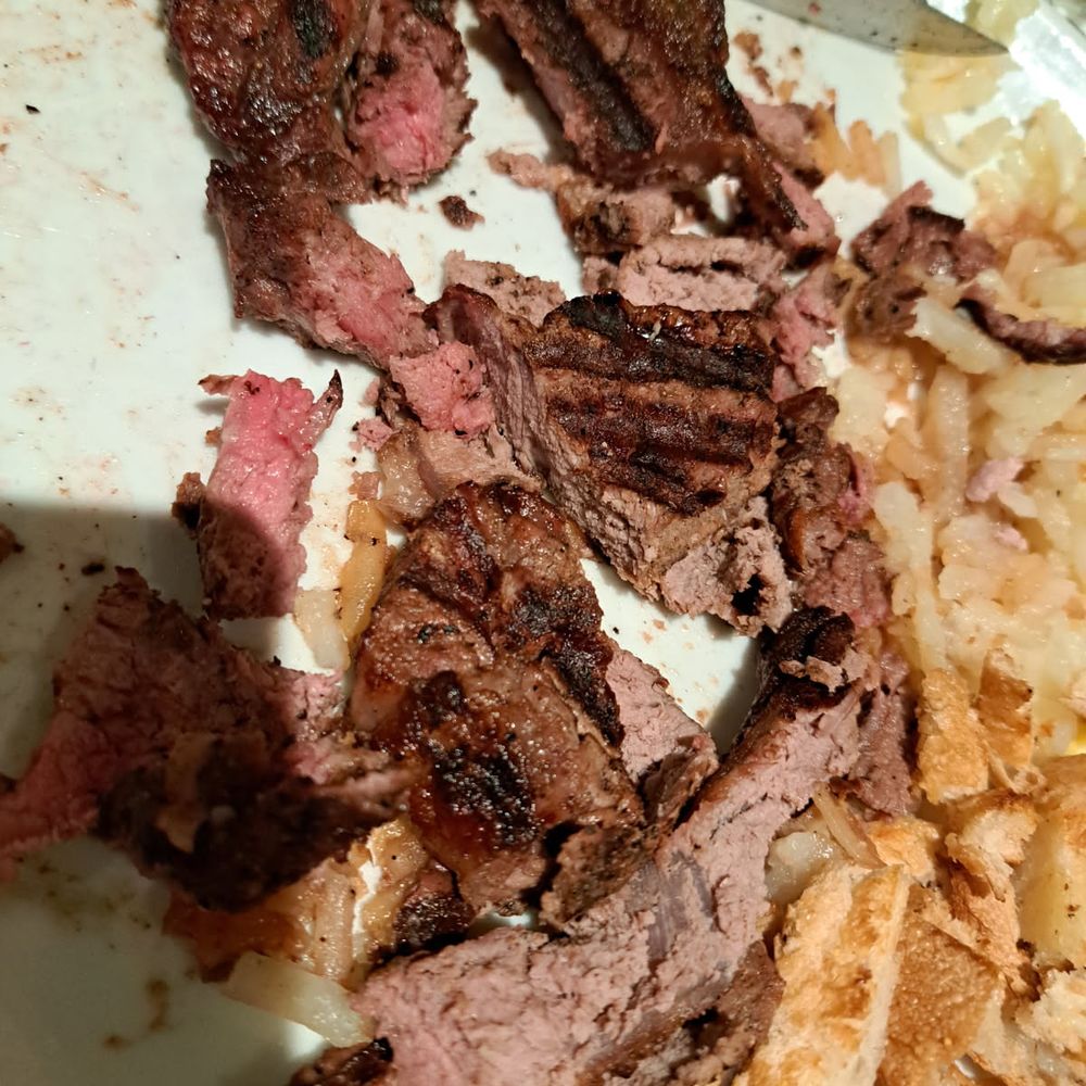 Brass Fork - This should have been a medium steak... not 1/2 medium and 1/2well done - Cafes Near Me - Henderson, Nevada