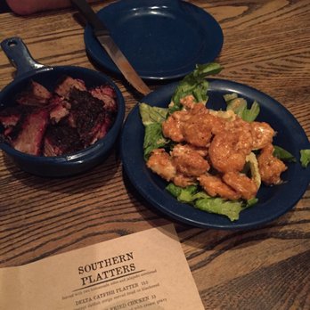 Mojo Bar-B-Que - Kansas City Burnt Ends and Boom Boom Shrimp appetizers. - Barbeque Near Me - Jacksonville, Florida