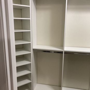 Closets by Design - Seattle/Tacoma - Left side with corner shelving unit and hanging space. - Interior Design Near Me - Des Moines, Washington