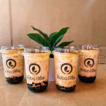 Boba Bliss - creme brûlée pearl latte x4 SO GOOOOD!!! - Bubble Tea Near Me - Mountain View, California