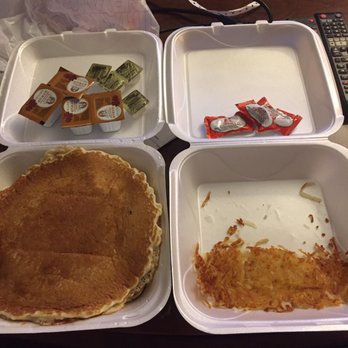 Grand Day Cafe - 3 HUGE chocolate chip pancakes and a side of hash-browns, carryout, $8.18, two full meals!! - Breakfast & Brunch Near Me - Columbus, Ohio Grand Day Cafe - 3 HUGE chocolate chip pancakes and a side of hash-browns, carryout, $8.18, two full meals!! - Breakfast & Brunch Near Me - Columbus, Ohio